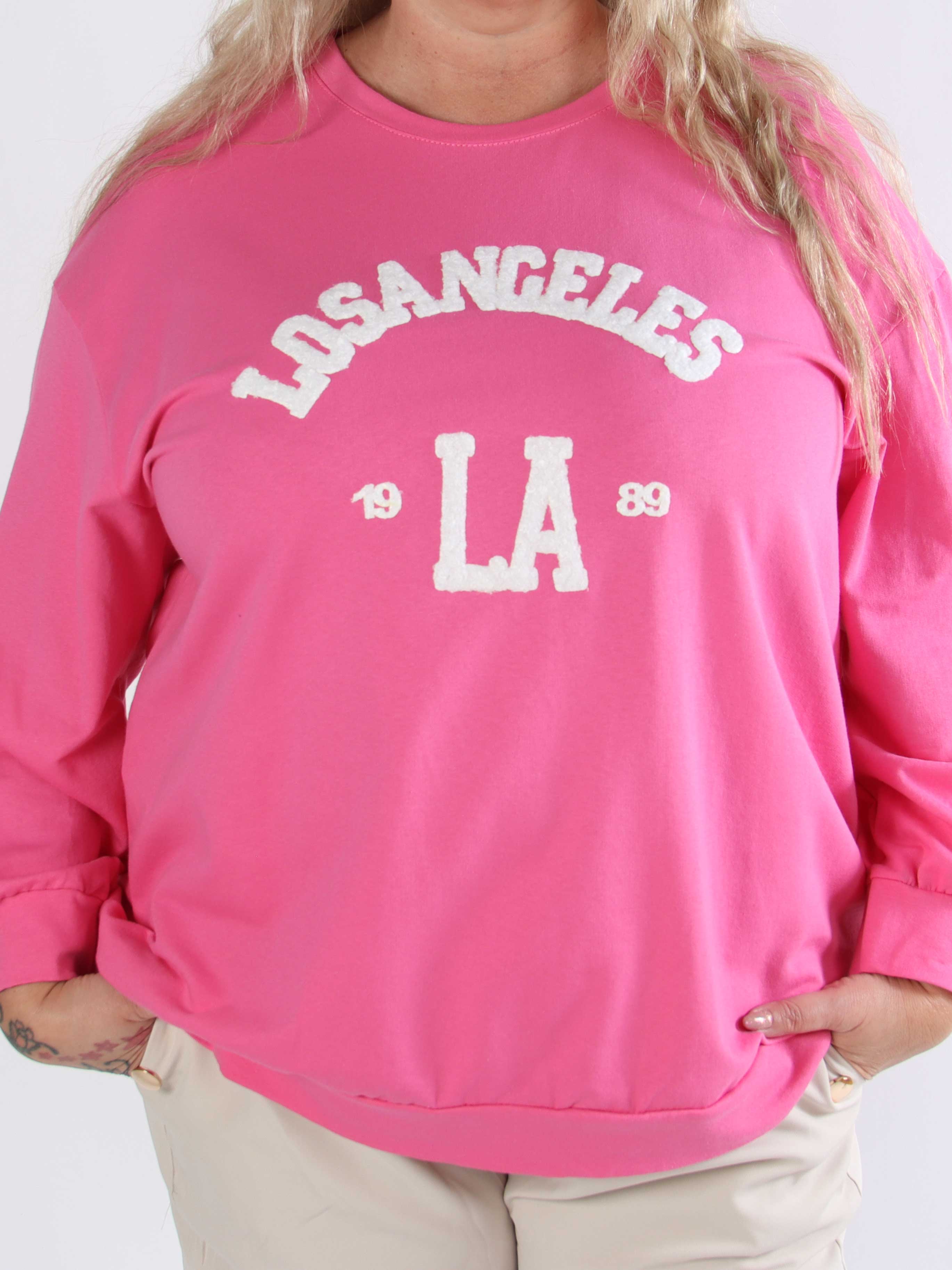 Magnolia - Plus size joggingbluse med LA skrevet med plys